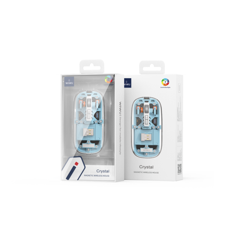 Маніпулятор миша бездротова WIWU Crystal Magnetic Wirless Mouse WM105 (Dual-bluetooth +2.4G three-mode) Grey