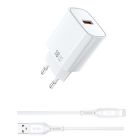 Мережевий зарядний пристрій WIWU 18W Essen GaN Fast Charger + Cable Combo Wi-G006 A-L EU White