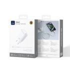 Мережевий зарядний пристрій WIWU 20W Essen GaN Fast Charger+ Cable Combo Wi-G007 C-C EU White