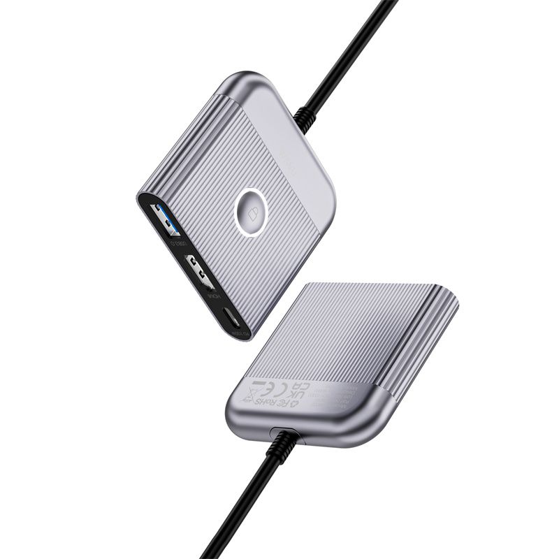 USB-Hub WIWU Traveling 3in1 USB C hub Wi-HB002 Gray