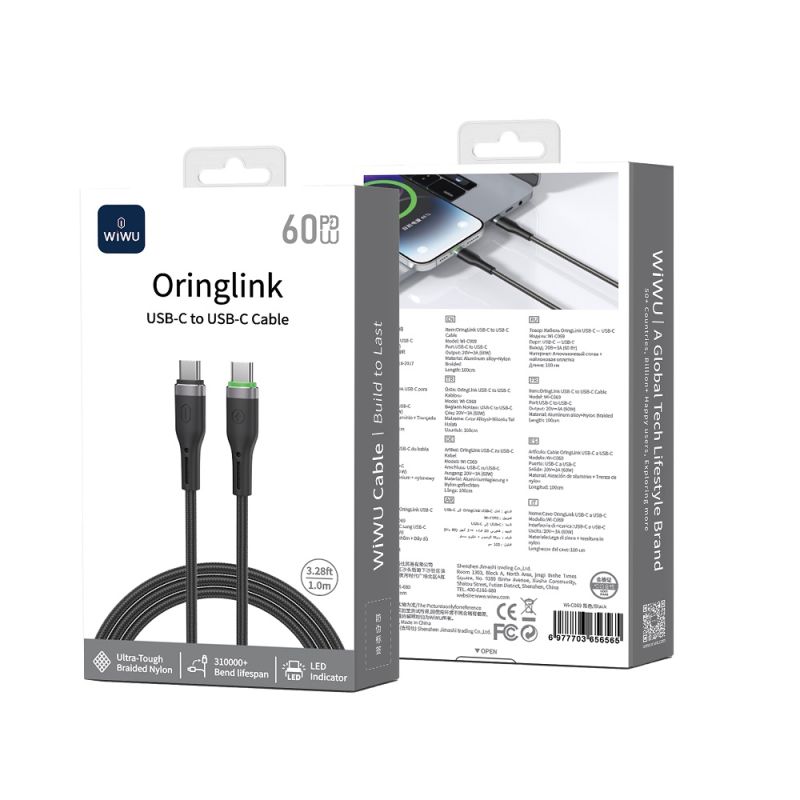 Кабель WIWU 60W OringLink Series Nylon Braided Cable
Wi-C069 C-C 1M