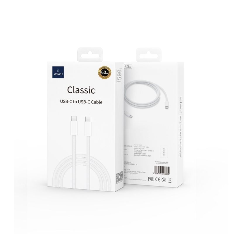 Кабель WIWU Classic 60W Braided Charging Кабель WIWU Cable
Wi-C032 C-C