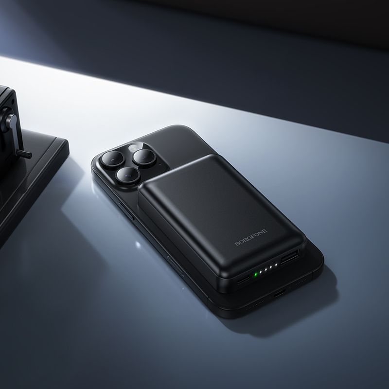 Зовнішній акумулятор BOROFONE BJ82 Dawn magnetic power bank(5000mAh) Black