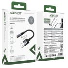 Аудіокабель ACEFAST J13 USB-A to 3.5mm female, nylon braid, 0.15m, Black