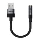 Аудіокабель ACEFAST J13 USB-A to 3.5mm female, nylon braid, 0.15m, Black