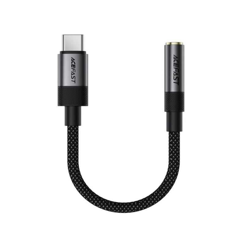 Аудіокабель ACEFAST J12 USB-C to 3.5mm audio converter Black
