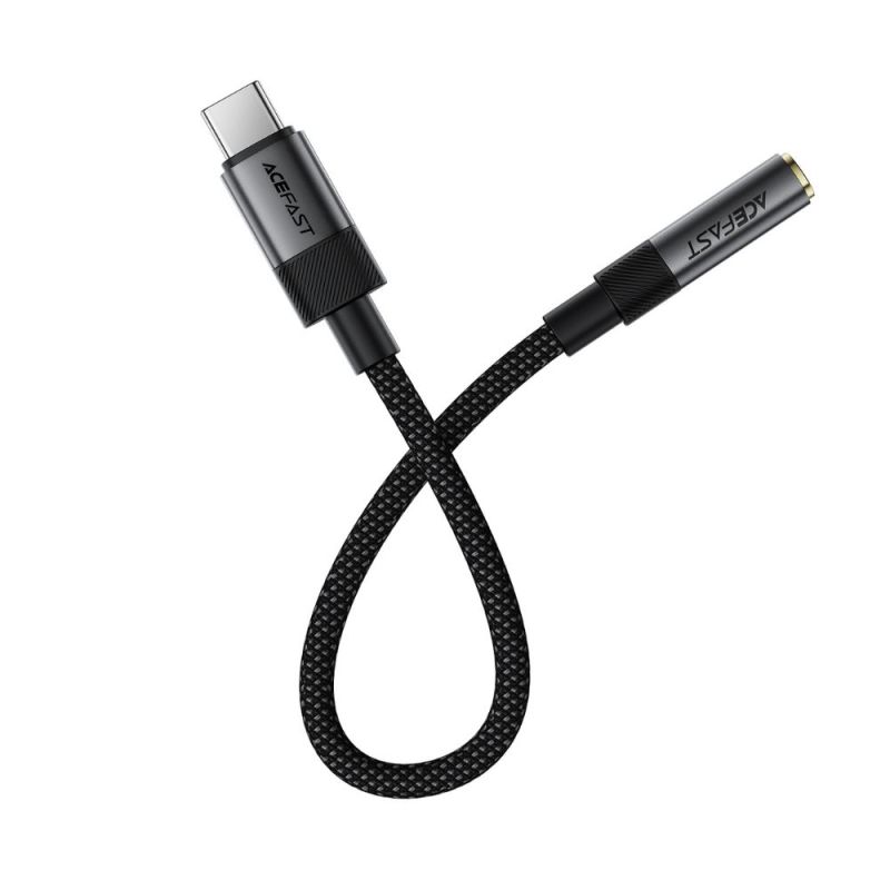 Аудіокабель ACEFAST J12 USB-C to 3.5mm audio converter Black