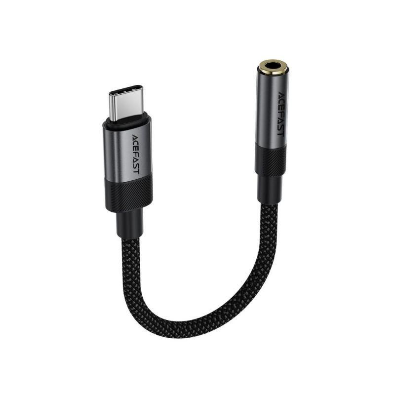 Аудіокабель ACEFAST J12 USB-C to 3.5mm audio converter Black