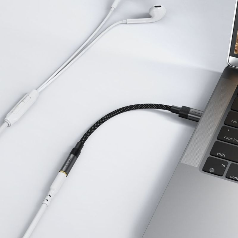 Аудіокабель ACEFAST J12 USB-C to 3.5mm audio converter Black