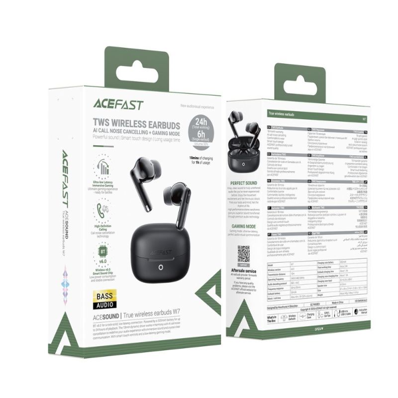 Бездротові навушники ACEFAST W7 true wireless earbuds Black