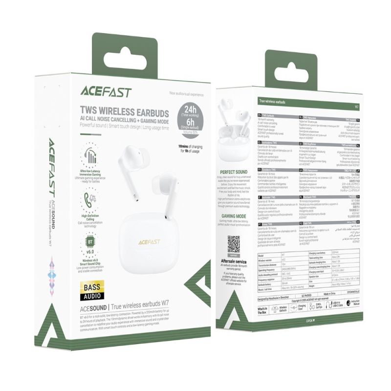 Бездротові навушники ACEFAST W7 true wireless earbuds White