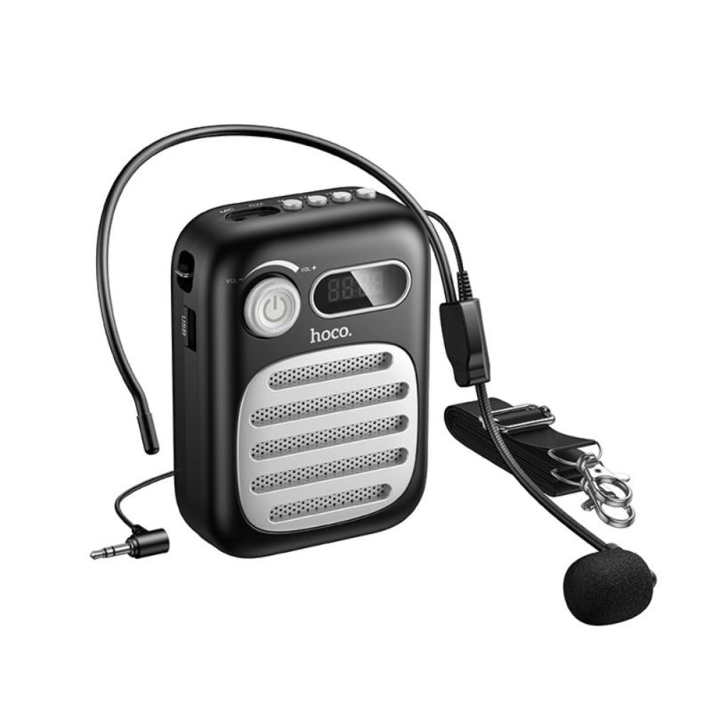 Портативна колонка з гарнітурою HOCO L23 Lemony speaker with wired microphone 5W Black