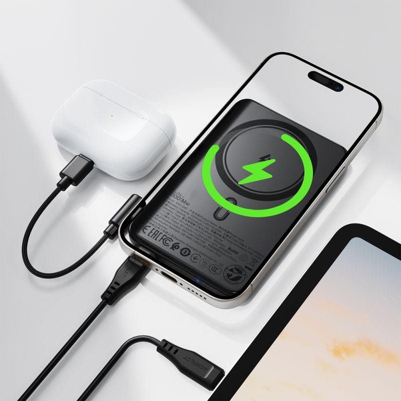 Зовнішній акумулятор ACEFAST M30-5000 PD20W magnetic fast charging power bank with cable Black