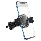 Автотримач для телефона з БЗП HOCO HW35 Power electric magnetic wireless fast charging car holder(air outlet) Black