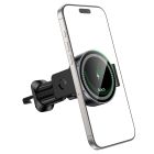 Автотримач для телефона з БЗП HOCO HW35 Power electric magnetic wireless fast charging car holder(air outlet) Black