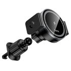 Автотримач для телефона з БЗП HOCO HW35 Power electric magnetic wireless fast charging car holder(air outlet) Black