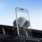 Автотримач для телефона з БЗП HOCO HW35 Power electric magnetic wireless fast charging car holder(air outlet) Black