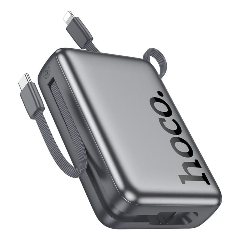 Зовнішній акумулятор HOCO Q39 Eminente 22.5W+PD20W power bank with cable(20000mAh) metal grey