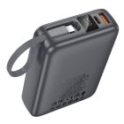Зовнішній акумулятор HOCO Q39 Eminente 22.5W+PD20W power bank with cable(20000mAh) metal grey