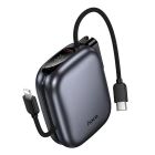 Зовнішній акумулятор HOCO Q49 Peak PD20W power bank with cable(10000mAh) metal gray