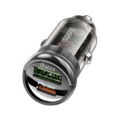 Автомобільний зарядний пристрій HOCO Z53A Vision PD30W+QC3.0 car charger Transparent Black