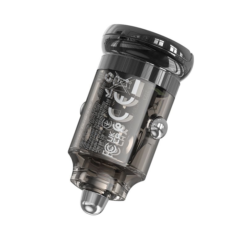 Автомобільний зарядний пристрій HOCO Z53A Vision PD30W+QC3.0 car charger Transparent Black