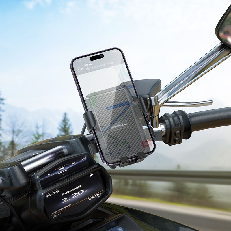 Велотримач для телефона BOROFONE BH137 Knight motorcycle bicycle universal holder Black