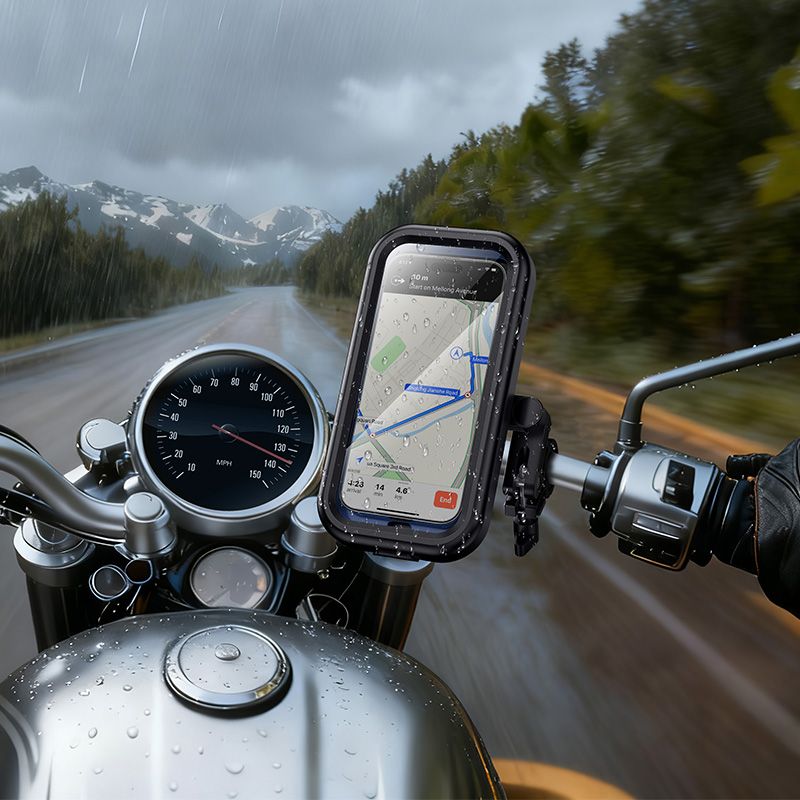 Велотримач для телефона HOCO H95 Bendito waterproof riding holder Black
