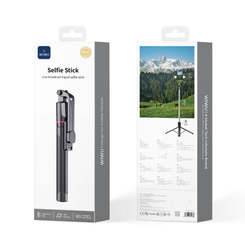 Селфі-трипод WIWU Live broadcast tripod selfie stick 1.8m Wi-SE015 Black