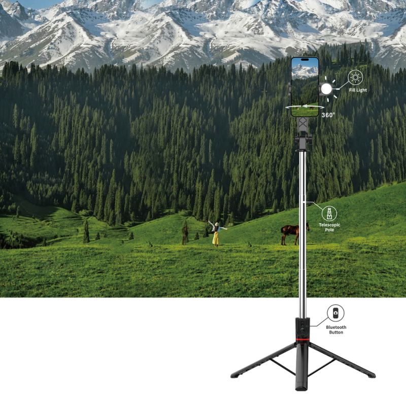 Селфі-трипод WIWU Live broadcast tripod selfie stick 1.8m Wi-SE015 Black