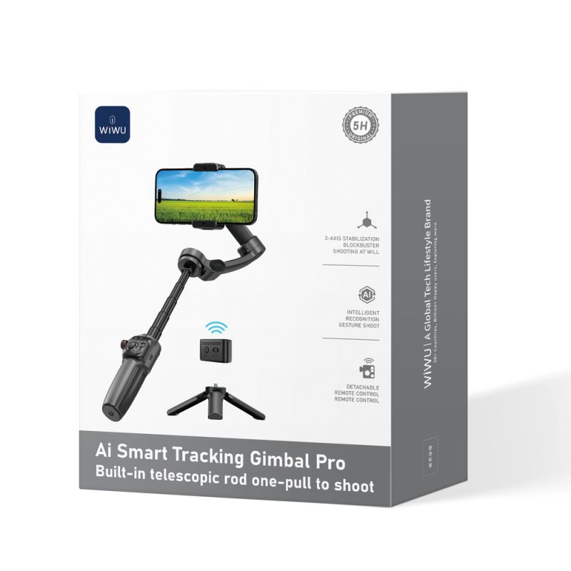 Триосьовий стабілізатор WIWU AI Smart Checking Gimbal PRO Wi-SE016 Black