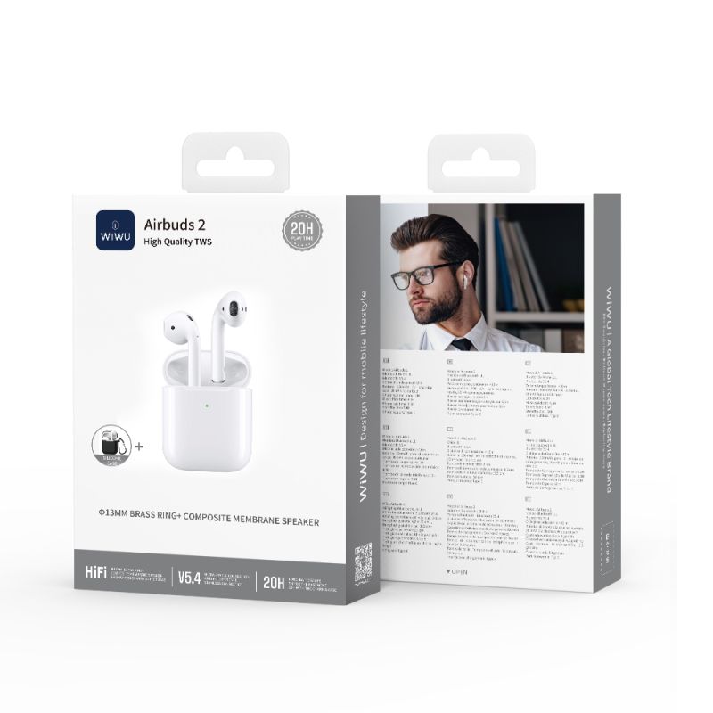 Бездротові навушники TWS WIWU Airbuds 2, ENC, White