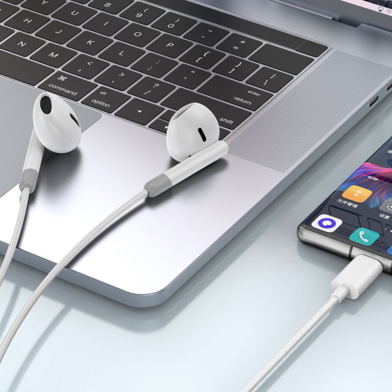 Навушники WIWU Type C Wired Earphone EB314 White