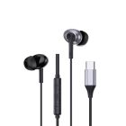 Навушники WIWU Type-C Stereo Wired Earbuds EB318 Black