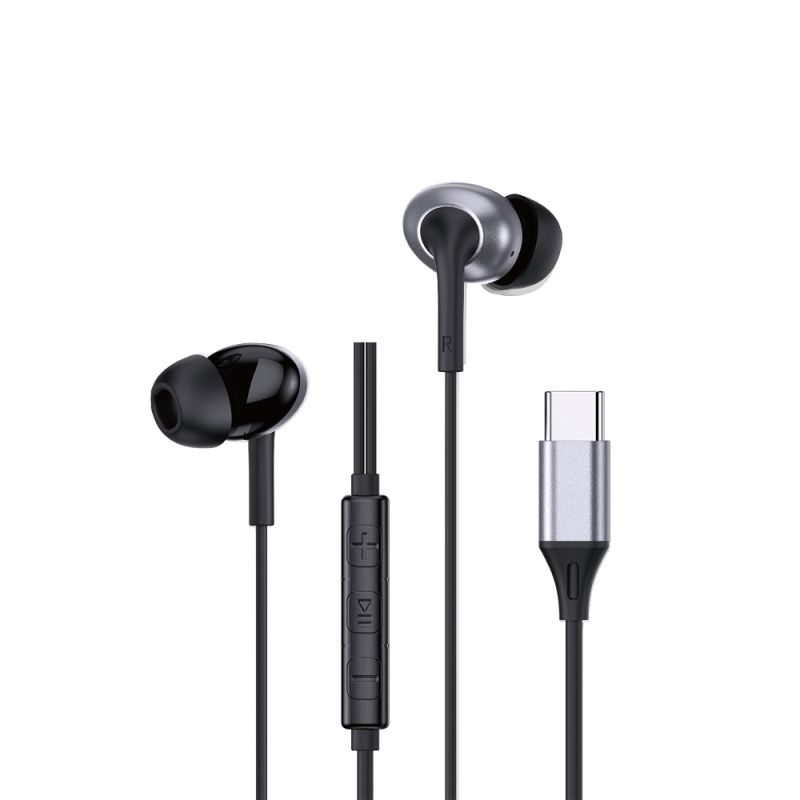 Навушники WIWU Type-C Stereo Wired Earbuds EB318 Black