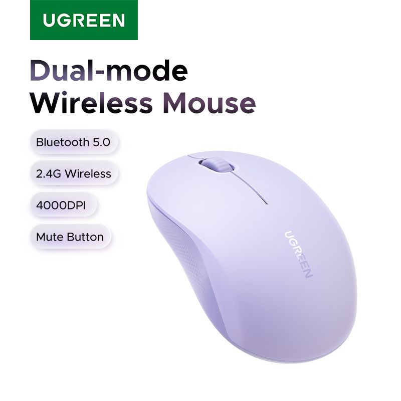 Маніпулятор миша бездротова UGREEN M331 Multi-mode Wireless Mouse Purple