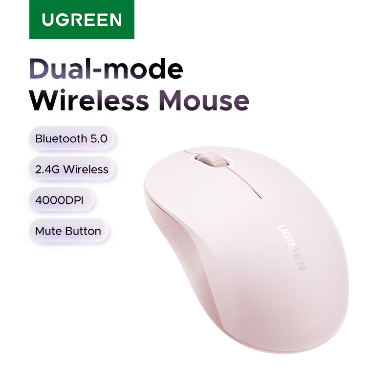 Маніпулятор миша бездротова UGREEN M331 Multi-mode Wireless Mouse Pink