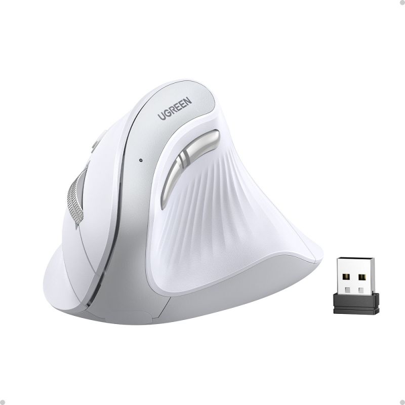 Маніпулятор миша бездротова UGREEN MU008 Multi-mode Vertical Mouse White