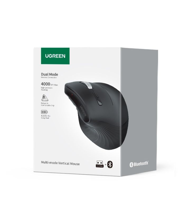 Маніпулятор миша бездротова UGREEN MU008 Multi-mode Vertical Mouse Black