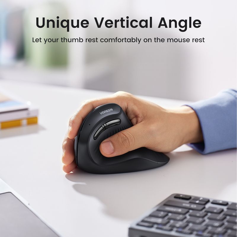 Маніпулятор миша бездротова UGREEN MU008 Multi-mode Vertical Mouse Black