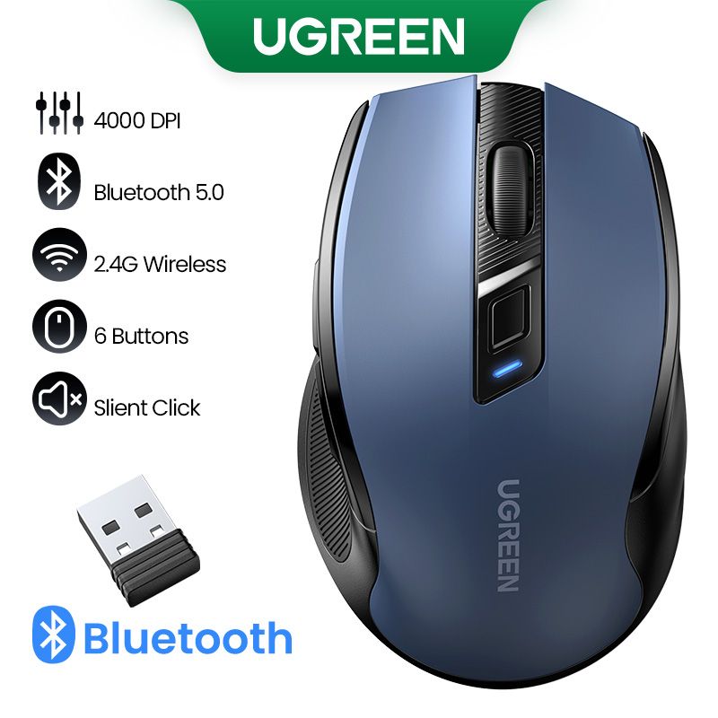 Маніпулятор миша бездротова UGREEN MU006 Ergonomic Wireless Mouse Blue