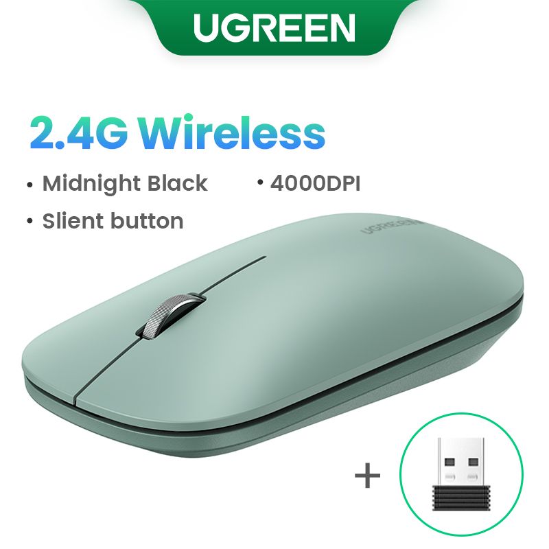 Маніпулятор миша бездротова UGREEN MU001 Portable Wireless Mouse Green
