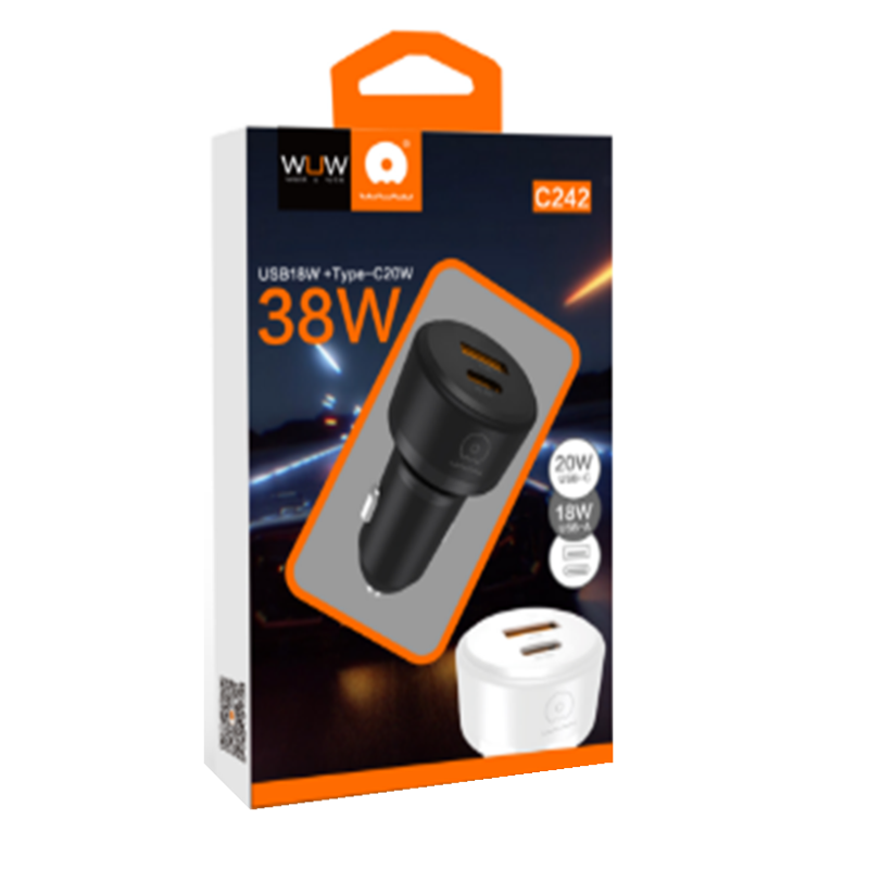 Автомобільний зарядний пристрій WUW-C242 PD20W+ QC18W black