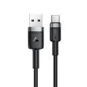 Кабель ACEFAST C22-04, USB to Type-C, 3A, 1.2m, Nylon Braid, Aluminum Alloy + TPE connectors, Black
