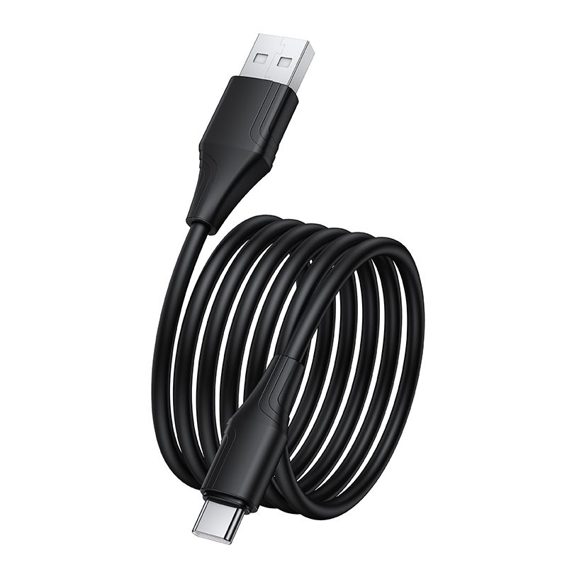 Кабель HOCO X124 Bien silicone charging data cable Type-C Black