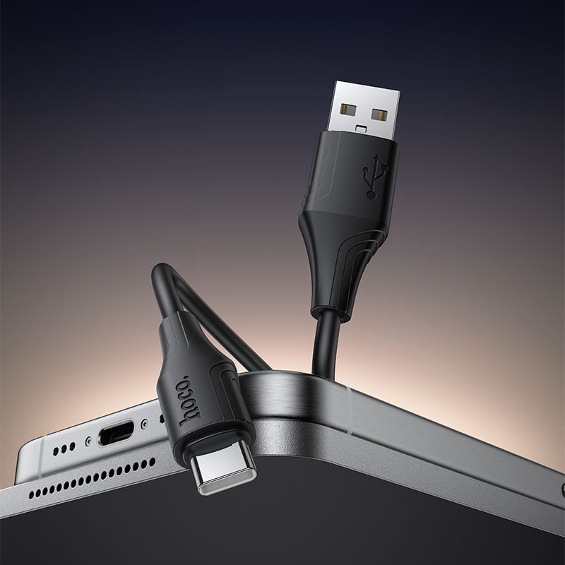 Кабель HOCO X124 Bien silicone charging data cable Type-C Black