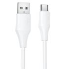 Кабель HOCO X124 Bien silicone charging data cable Type-C White