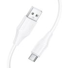 Кабель HOCO X124 Bien silicone charging data cable Type-C White