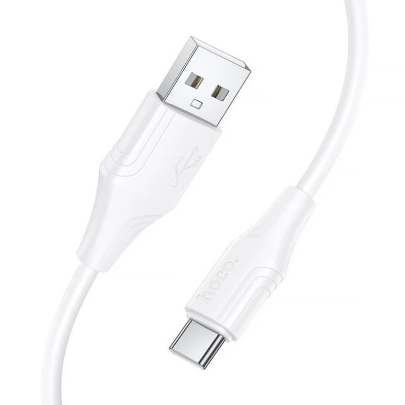 Кабель HOCO X124 Bien silicone charging data cable Type-C White