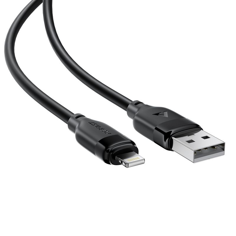 Кабель ACEFAST C16-06, USB to iP, 2.4A, 2m, TPE, TPU connectors, Black